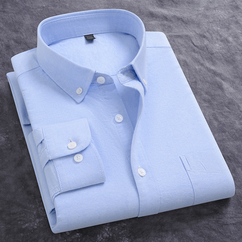Oxford Cotton Casual Shirt Business - Kemeja Oxford Pria Baru Musim Semi