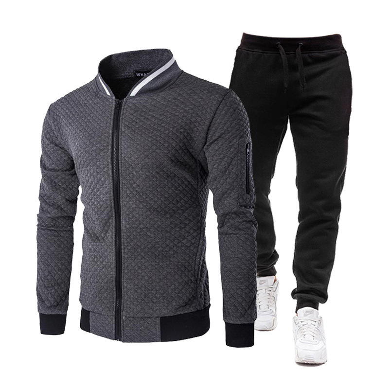 Jackets - Setelan Jaket Berlapis Berlian dengan Ritsleting