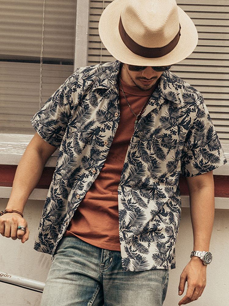 Vintage Hawaiian Floral Shirt - Kemeja Hawaii Modis Pria, Lengan Pendek