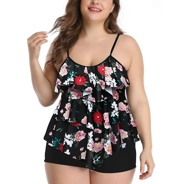 Tankini Wanita Bikini Motif Bu - Shorts ulasan dan harga