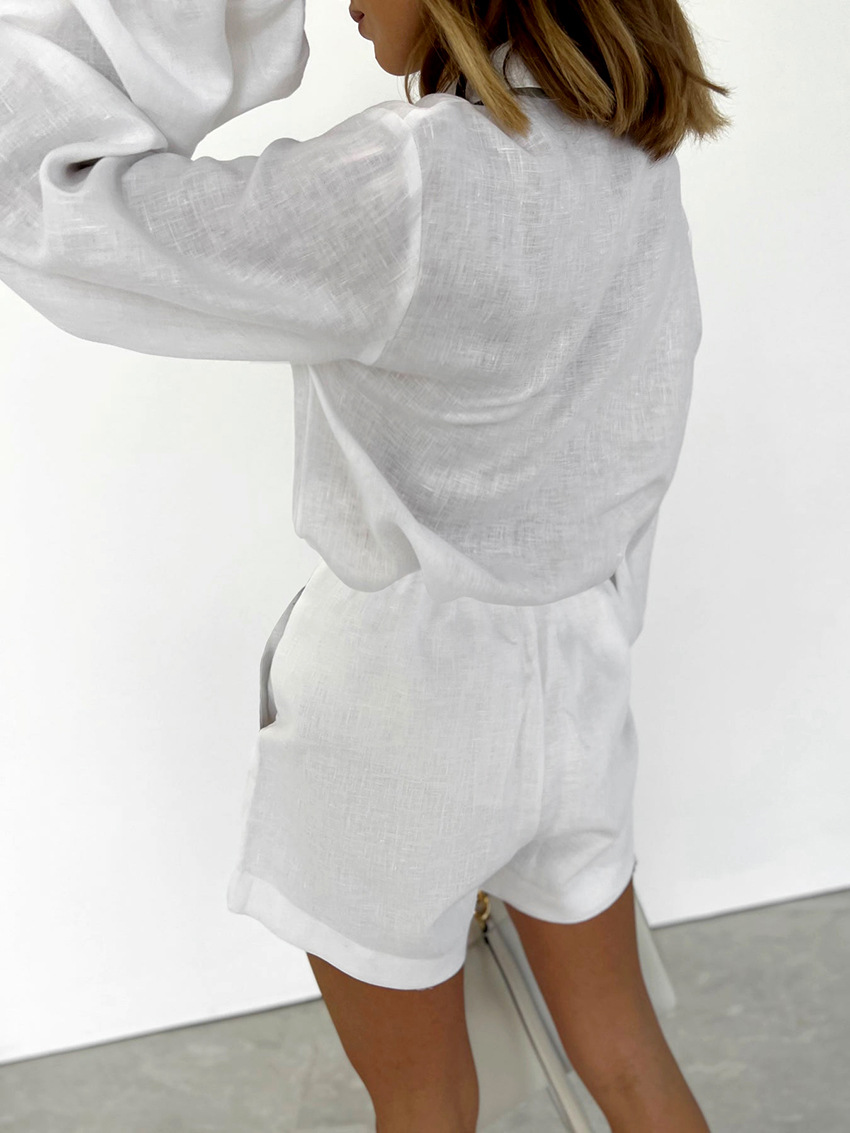 Set Dua Potong Pakaian Wanita  - Mens Linen Shirt Long Sleeve ulasan dan harga