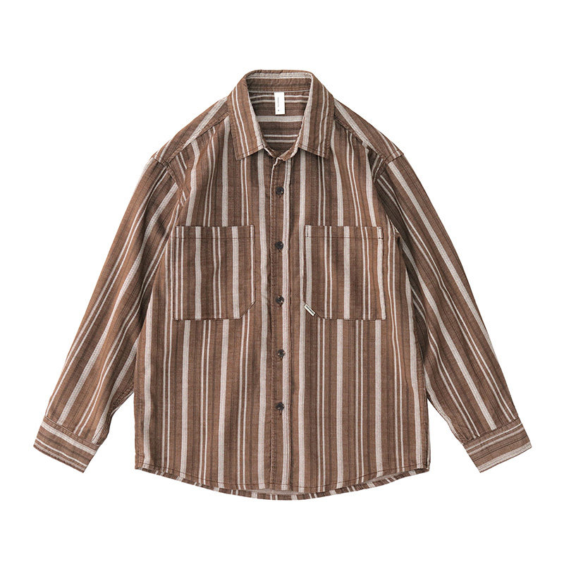 Kemeja Lengan Panjang Bergaris - Corduroy Button Up Shirt Men ulasan dan harga