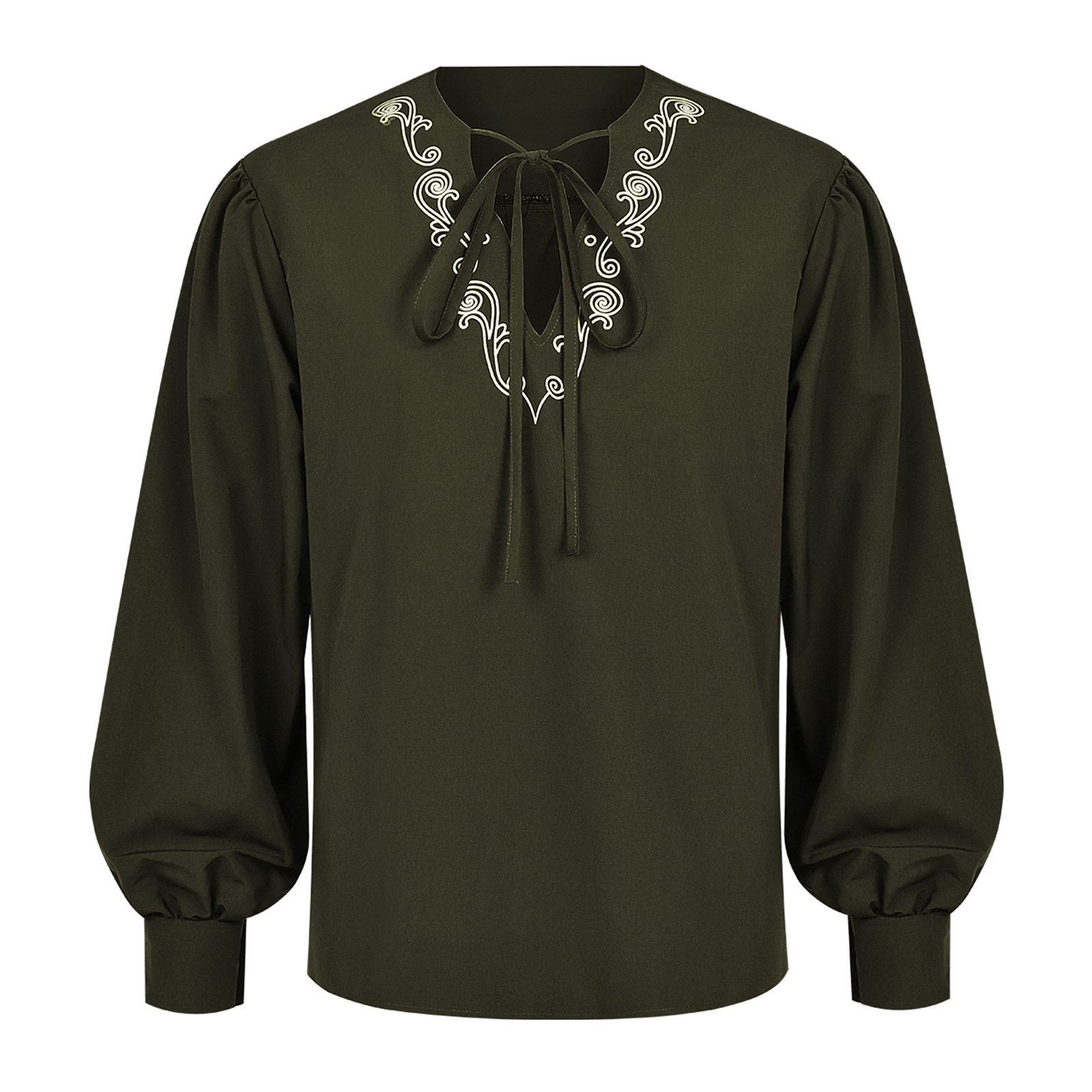 Kemeja Bajak Laut Renaisans, K - Medieval Gothic Lace Up Pirate Shirt ulasan dan harga
