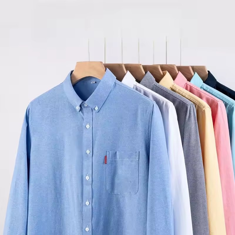 Kemeja Bisnis Pria Katun Murni - Oxford Cotton Casual Shirt Business ulasan dan harga