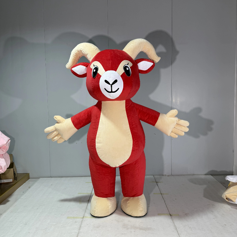 Kostum Maskot Kambing Merah ya - Suits ulasan dan harga