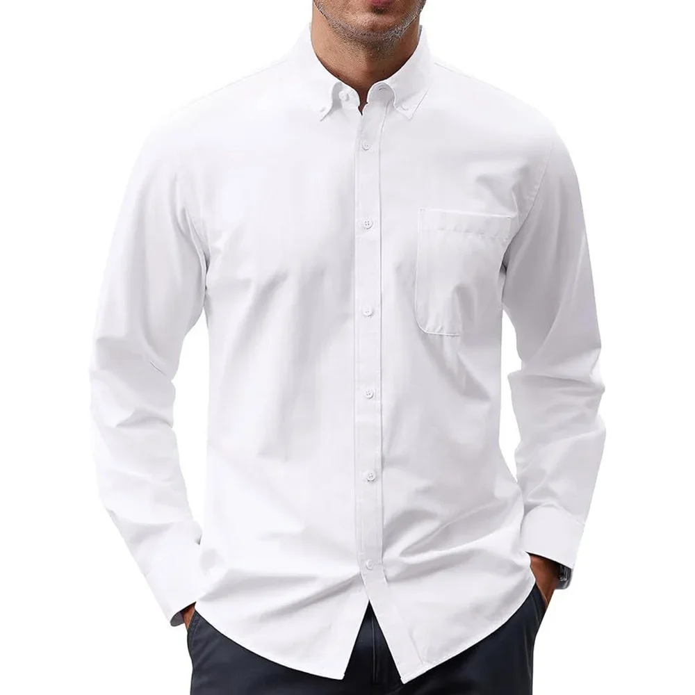 Kemeja Lengan Panjang Pria Kem - Oxford Cotton Casual Shirt Business ulasan dan harga
